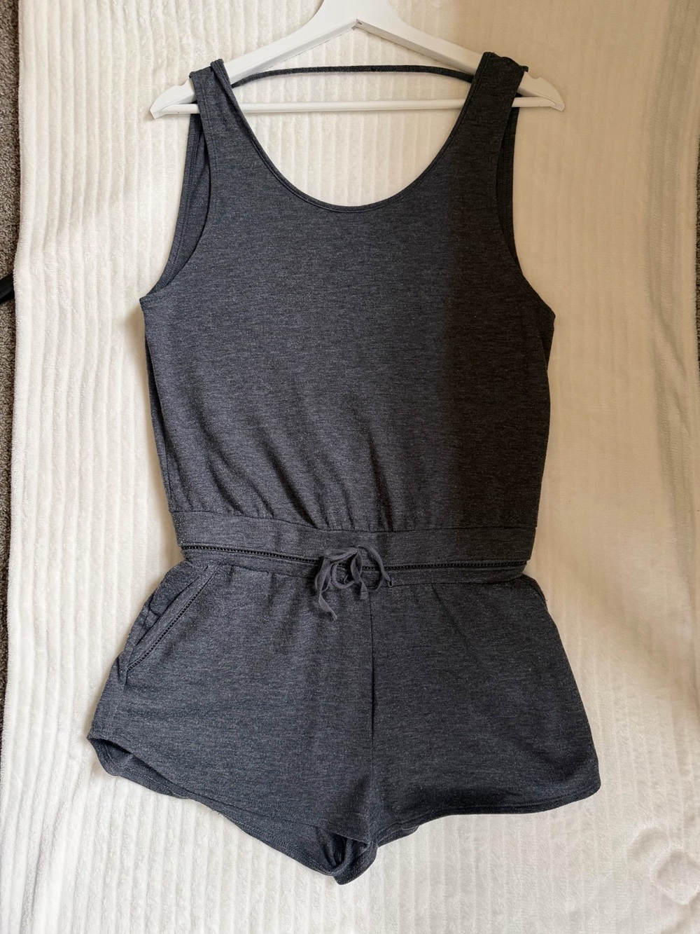 Victoria's Secret Gray Sleeveless Drawstring Romper XS